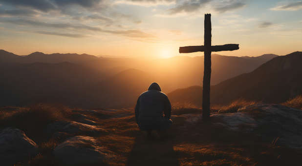 kneeling at the Cross