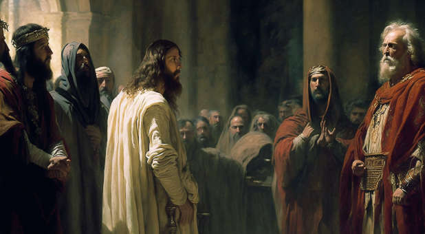 Jesus on trial.