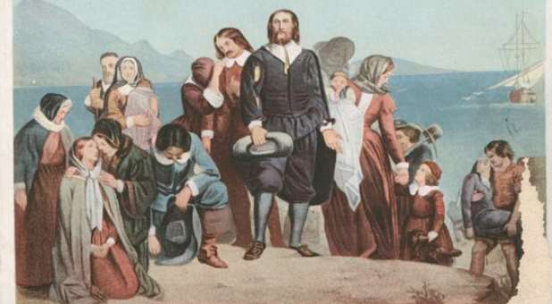 Landing of the Pilgrims, painting by Charles Lucy