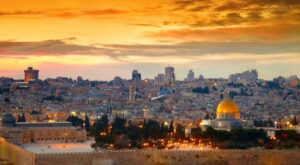 Jerusalem at sunset.