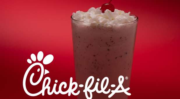 Chick-fil-A logo and peppermint shake