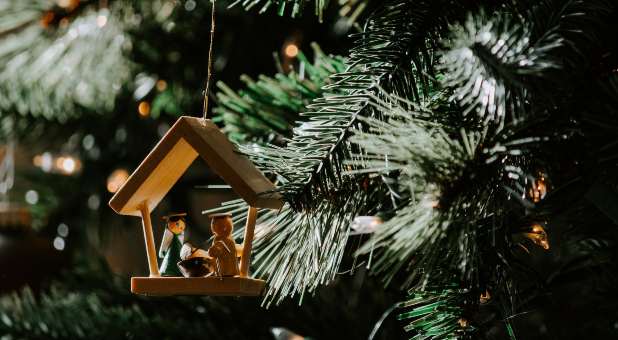 Nativity Christmas ornament and tree