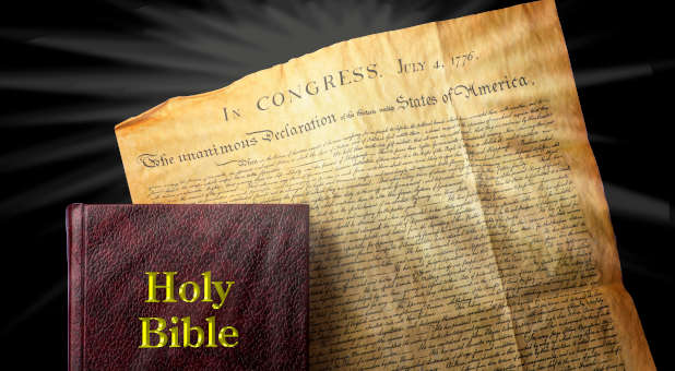 A Bible and the Declaration of Independence.