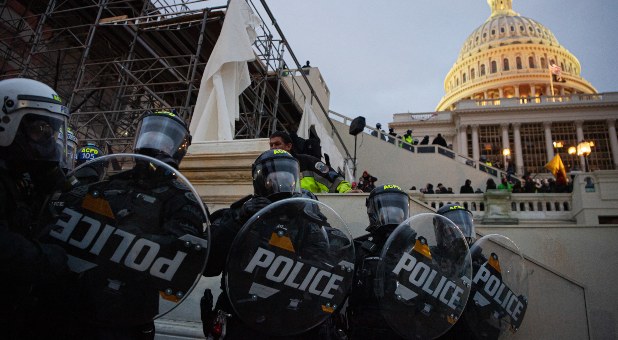 U.S. Capitol with police guard after Jan. 6 event