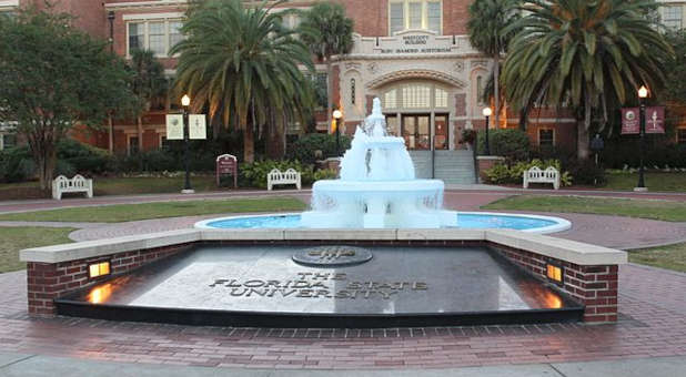 A fountain on FSU campus.