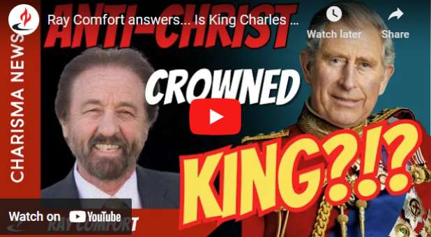 Screenshot showing apologist Ray Comfort and King Charles in a Charisma News video.