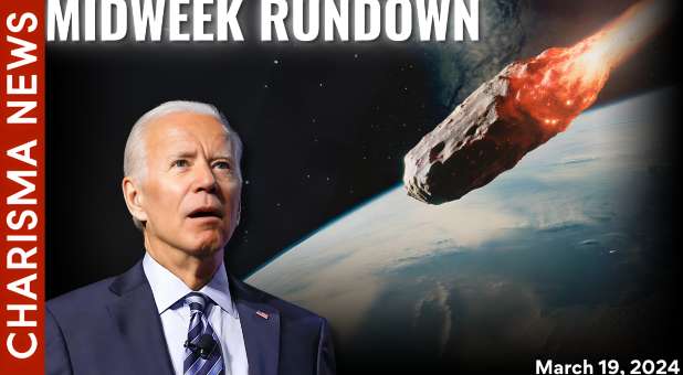 Joe collage of Biden staring blankly, comet, moon