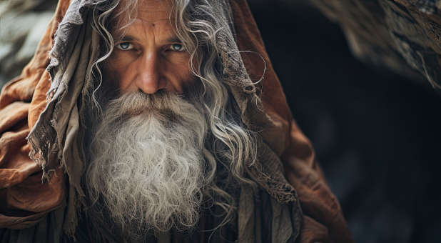 A close-up image of Moses.