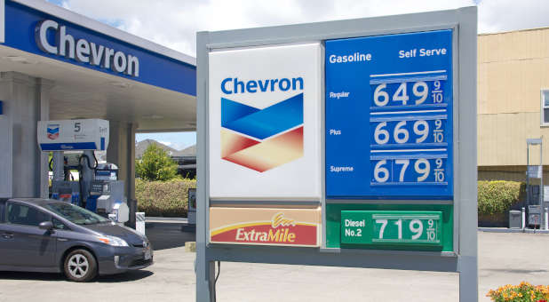 Chevron gas prices in California, June 2022.