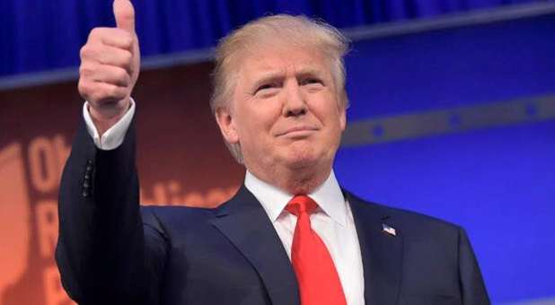 Former President Donald Trump, thumb raised