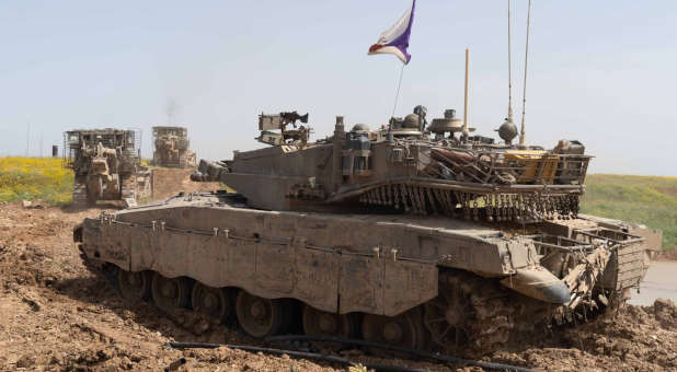 Tank and fighting vehicles in Israel.